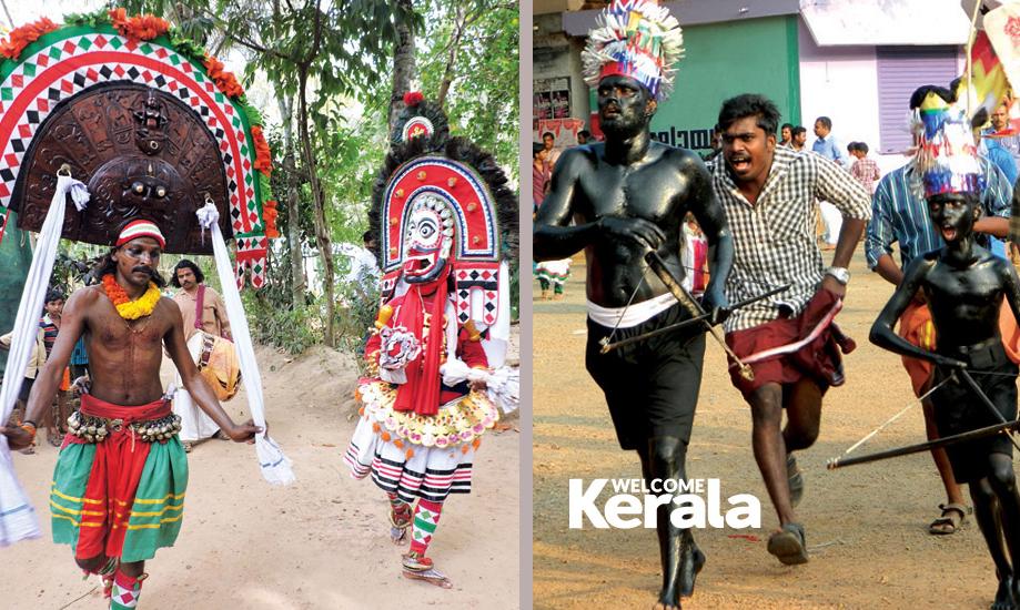 Folk forms- Thira, Poothan and Kaattalan at vairamkode Vela (file photo)