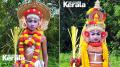 Adithya G (left) and Jishaan G as Jogi Theyyam, Goliyadkka